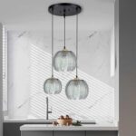 Lampes suspendues, Lampes suspendues en Verre Vert - Luminaire Art déco Moderne – Image 2