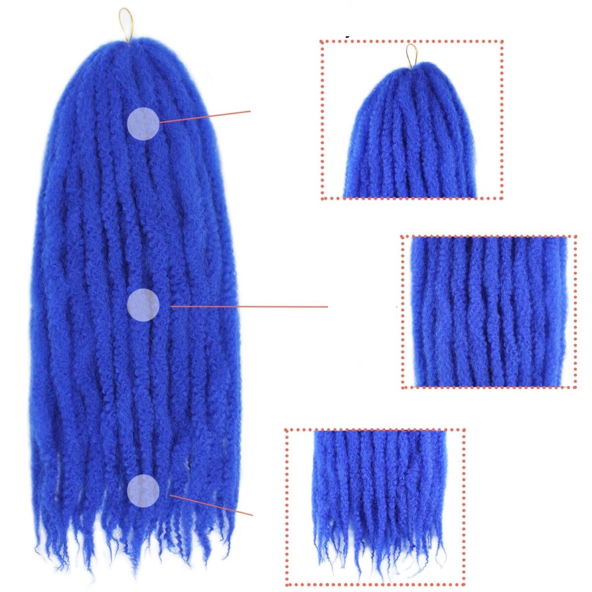 arley Twist Hair - Cheveux tressés Marley Twist  cheveux longs bouclés cubains, d'extensions de cheveux synthétiques au crochet... – Image 2
