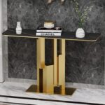 Console Moderne d’Entrée – Table Basse Robuste en Métal avec Pieds Réglables, Plusieurs Coloris Disponibles – Image 2