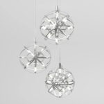 ARTIKA Elden Plafonnier moderne à 3 LED intégrés, chromé – Hauteur réglable et idéal pour salle à manger, escalier, salon et plus encore