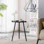 Table d'Appoint Métallique, Petite Table Basse Bois,Table Ronde pour Salon, Chambre, Balcon, Style Scandinave – Image 5
