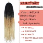 Extensions capillaires synthétiques Marley Twist Hair, cheveux bouclés afro, crépus et bouclés – Image 2