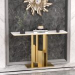 Console Moderne d’Entrée – Table Basse Robuste en Métal avec Pieds Réglables, Plusieurs Coloris Disponibles – Image 3