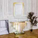 Console Danube Home Ace avec Miroir – Finition Argentée et Dorée – Image 6