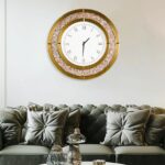 Horloge murale Artloge Crushed Diamond  horloge miroir décorative ronde avec cadre en miroir biseauté en verre marron – Image 3