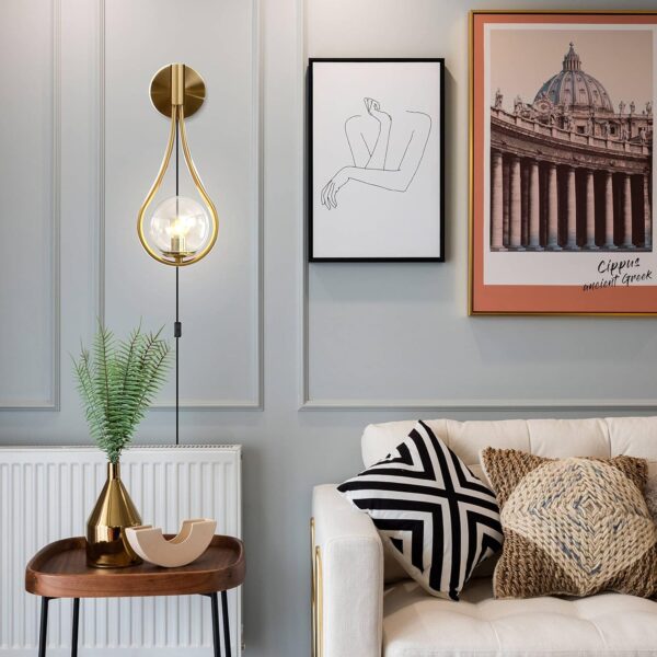Lampe Murale Dorée x2 – Design Milieu du Siècle BOKT pour Salon et Chambre – Image 2