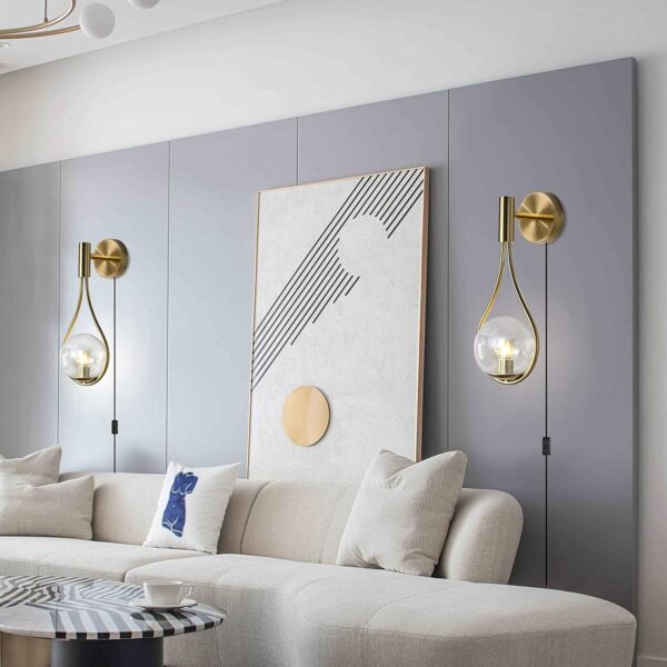 Lampe Murale Dorée x2 – Design Milieu du Siècle BOKT pour Salon et Chambre – Image 3