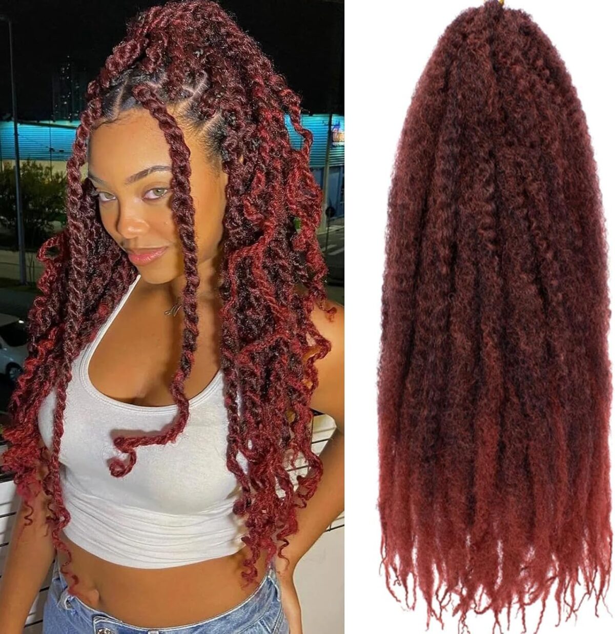 Samtress Marley Twist – Extensions de Cheveux Tressés au Crochet – Roux Ombré – Image 4