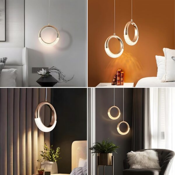 Suspension Luminaire  LED Ronde Suspension En Cristal Moderne Hauteur Réglable Hauteur réglable pour Salon Chambre Cuisine Bar Café Diamètre – Image 3
