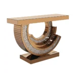 Glittera Console dorée avec base étagée unique et accents scintillants – Image 4