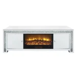 Argent Cheminée Meuble TV Simulation Cuisinière Électrique Usine Moderne Lumière Luxe Miroir Meuble TV