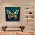 Cadre mural en cristal papillon rayonnant – Image 2
