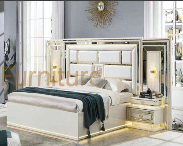 Ensemble de Chambre Impérial – Design Blanc et Doré – Image 2