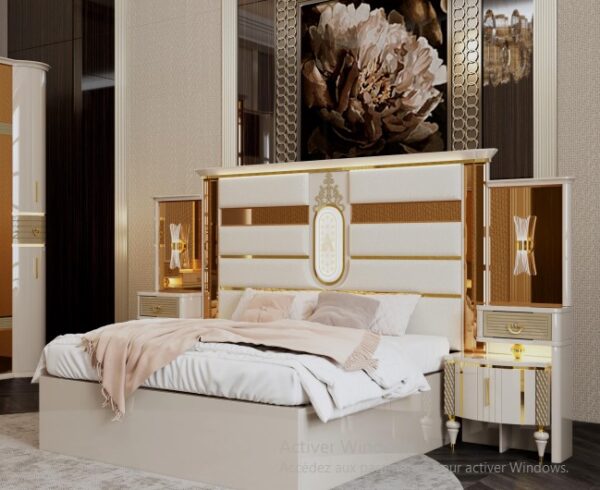 Ensemble de Chambre Royal Classique – Lit Double et Raffinement Total – Image 3