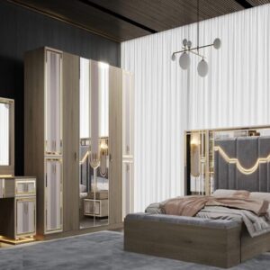 Chambre Majestueuse – Ensemble de Meubles Royal avec Lit Double