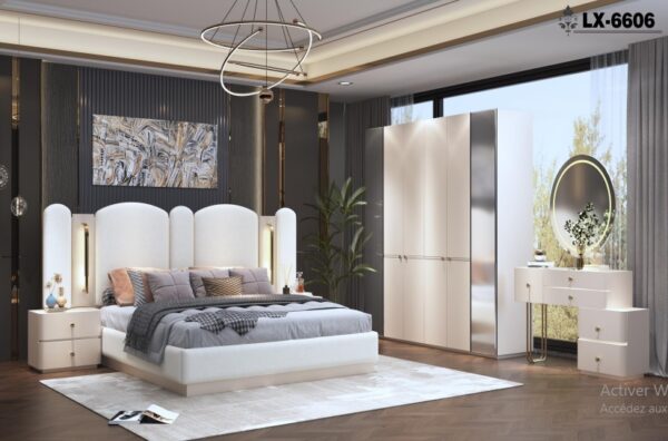 Mobilier Royal en Bois Sculpté – Chambre Complète au Style Moderne