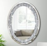 Miroir ovale en cristal écrasé pour décoration murale