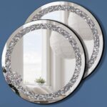 Miroir ovale en cristal écrasé pour décoration murale – Image 4