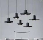 Lampe LED Suspendue en Pierre Volcanique Noire – Design Nordique Créatif, Luminaire Décoratif par d'Nik, Idéale pour Restaurant, Bar, Café ou Chambre à Coucher – Image 2