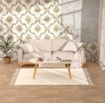 Décoration de mur en tissu pour le salon ou la chambre à coucher avec un motif tridimensionnel rétro de style européen 3D