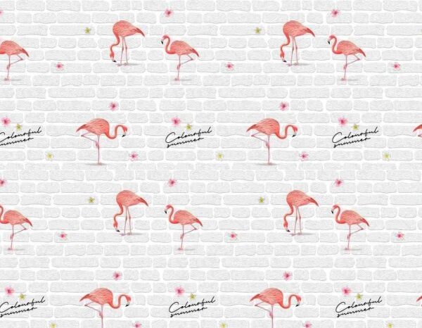 Flamingo Goals White papier peint elegant et decoratif pour vos murs