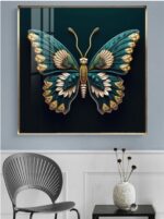 Cadre mural en cristal papillon rayonnant – Image 3