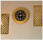 Ensemble Horloges Murales Décoratives Dorées – Élégantes avec Chiffres Romains + Table en Nid – Image 5