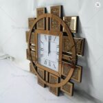 Horloge Murale Moderne Élégante – Miroir de Luxe avec Diamant Écrasé – Image 4