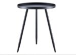 Table d'Appoint Métallique, Petite Table Basse Bois,Table Ronde pour Salon, Chambre, Balcon, Style Scandinave