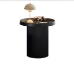 Table Basse, Tables Basses Rondes for Salon, avec Espace de Rangement, Table D'appoint à Cadre en Acier au Carbone