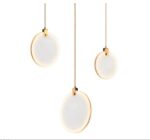 Chandelier Lustres Lustre en Cristal Lustre en marbre  pour Salle à Manger Design Nordique Brillant Lustre de Plafond en Pierre Ronde Luminaire