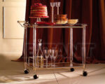 Chariot de service de luxe Casa Padrino argenté 74 x 49 x H. 78 cm - Chariot de service pour hôtel, restaurant et traiteur - Accessoires de luxe