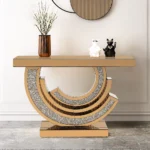 Glittera Console dorée avec base étagée unique et accents scintillants – Image 5