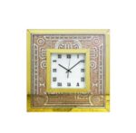Horloge Murale Carrée – Cadre en Laiton ou Bronze avec Motifs Contemporains – Image 6