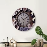 Horloge Murale Ronde en FLEURETTE – Élégance Brillante pour tous Pièce – Image 7