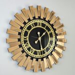 Horloge murale avec cadre miroir et chiffres romains, pour maison de luxe, design moderne et unique, décoration murale miroir – Image 4