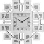 Horloge murale élégante avec chiffres romains et imitation de pierres précieuses, finition miroir, design moderne – Image 4