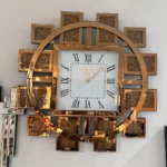 Horloge Murale Moderne Élégante – Miroir de Luxe avec Diamant Écrasé