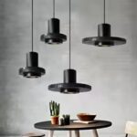 Lampe LED Suspendue en Pierre Volcanique Noire – Design Nordique Créatif, Luminaire Décoratif par d'Nik, Idéale pour Restaurant, Bar, Café ou Chambre à Coucher – Image 4