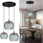 Lampes suspendues, Lampes suspendues en Verre Vert - Luminaire Art déco Moderne