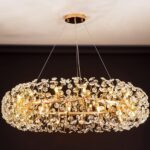 Lustre de Luxe en Cristal – Design Créatif Feu d’Artifice Doré