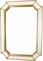 Miroir décoratif rectangulaire biseauté, 66 x 88,9 cm, miroir mural moderne pour salle de bain, miroir de courtoisie avec cadre doré pour chambre à...