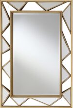 Miroir mural avec cadre métallique géométrique