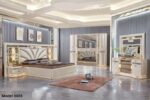 Ensemble Royal – Chambre a couche Blanche avec Finitions Dorées