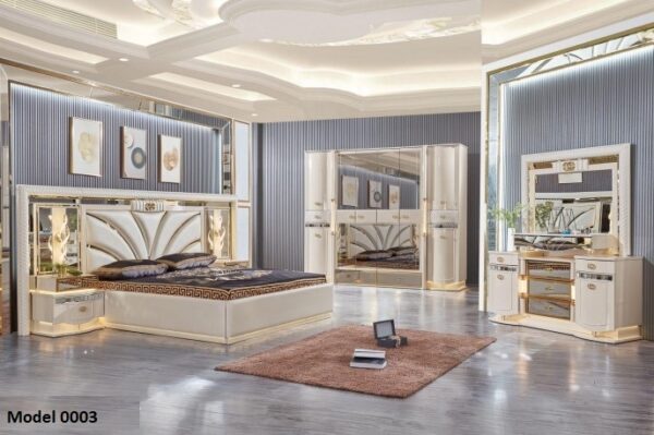 Ensemble Royal – Chambre a couche Blanche avec Finitions Dorées