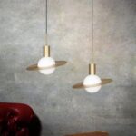 Moderne Soucoupe Volante PlanèTe Lustre LumièRe Luxe PlanèTe Lampe CréAtif Lustre Doré – Image 2