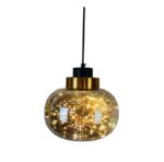 Nordique Moderne Minimaliste Lumière Lustre en Verre de Luxe avec Abat-jour Rond en Verre Fer Forgé Cuivre Suspendus Luminaires