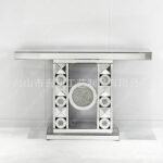 Nouvelle console de luxe moderne en verre miroir étincelant imitation diamant, table console – Image 4
