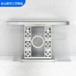 Nouvelle console de luxe moderne en verre miroir étincelant imitation diamant, table console – Image 3