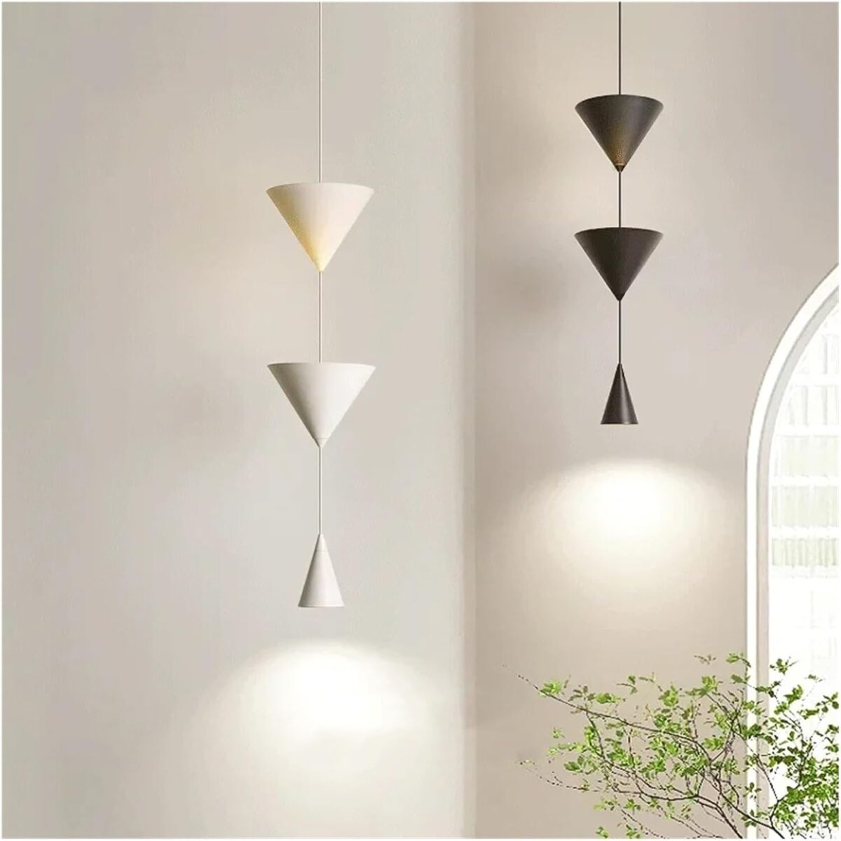Suspension LED OGPZGNNZ – Lampe Design Blanche & Noire – Éclairage Moderne et Lumineux – Image 1